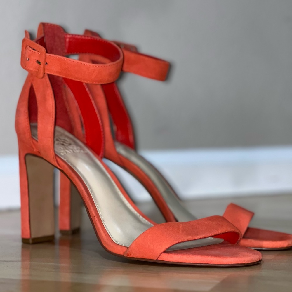 Vince Camuto Bevyn Suede Orange Heels
